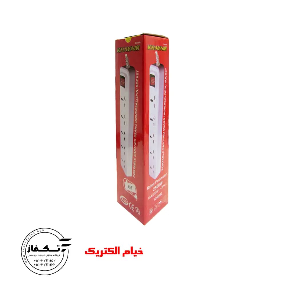 پریز پنج خانه با کابل 1.8 متر خیام الکتریک — تصویر ۲