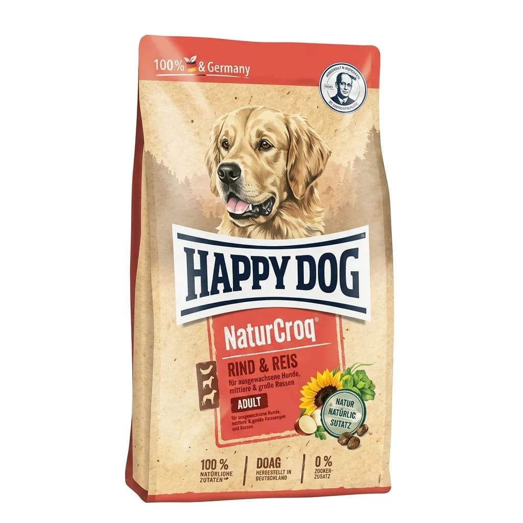 غذای خشک سگ هپی داگ مدل نیچر کراک طعم گوشت Happy Dog Nature Croak Beef & Rice (فله‌ای)