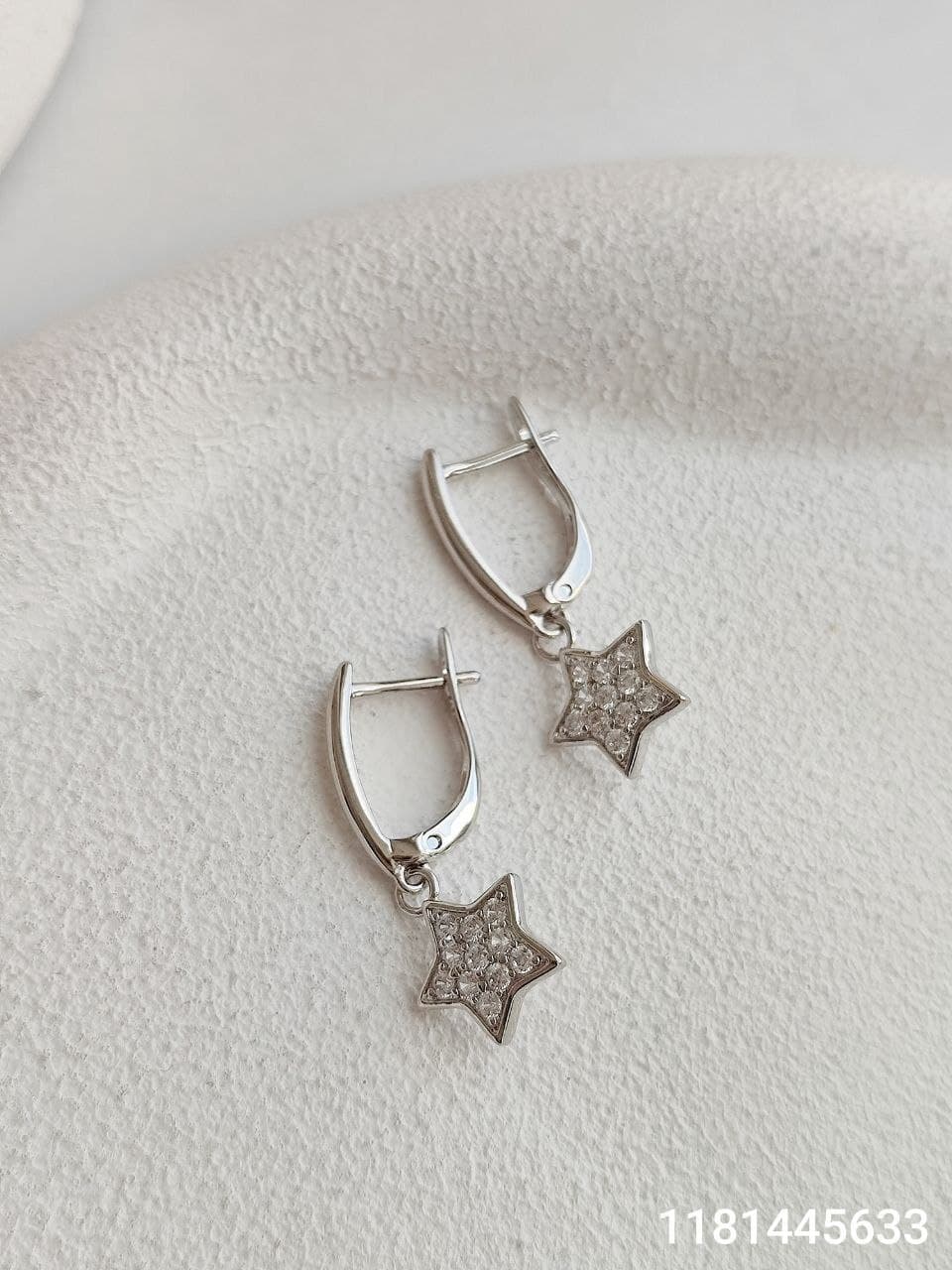 گوشواره مارک ژوپینگ آویزی طرح ستاره نگین دار رنگ ثابت کد 1616277