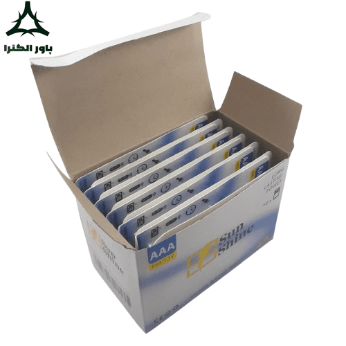 باتری 1.5V نیم قلمی Sun Shine سان شاین | بسته 12 کارتی | 48 عددی — تصویر ۳