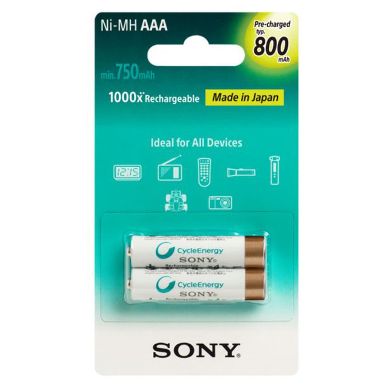 باتری نیم قلمی شارژی (قابل شارژ) سونی 800 (pre charged) – 2 عددی