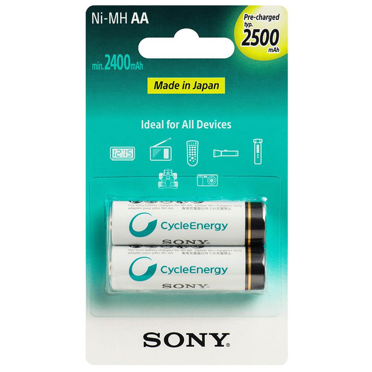 باتری قلمی شارژی (قابل شارژ) سونی 2500 (pre charged) – 2 عددی