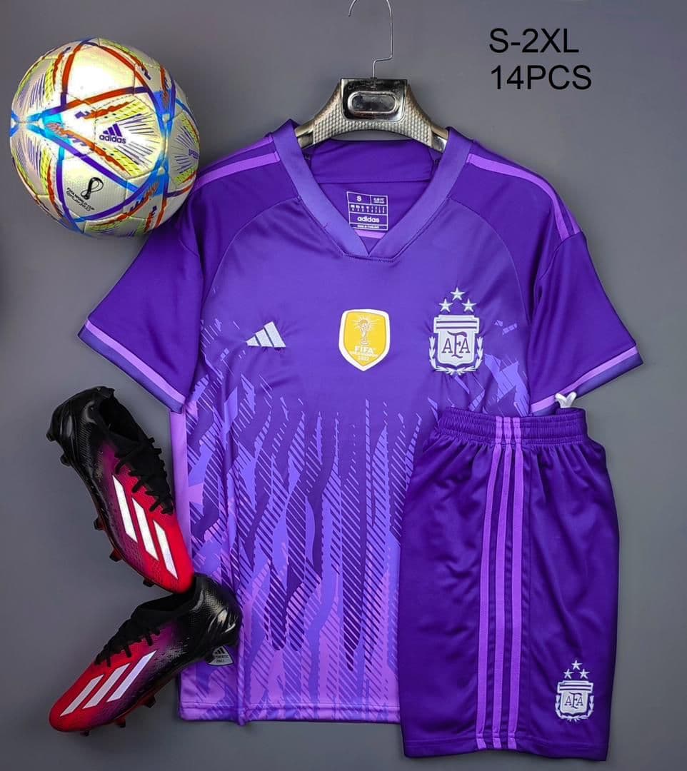 کیت دوم تیم ملی آرژانتین سه ستاره (پیراهن شورت) جام جهانی 2022 قطر