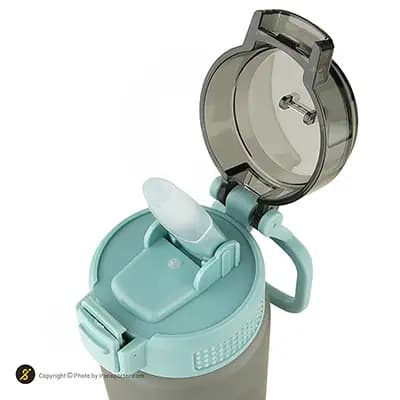 قمقمه ورزشی نی دار800 سی سی YY-755 -Eyun | طوسی/آبی — تصویر ۵
