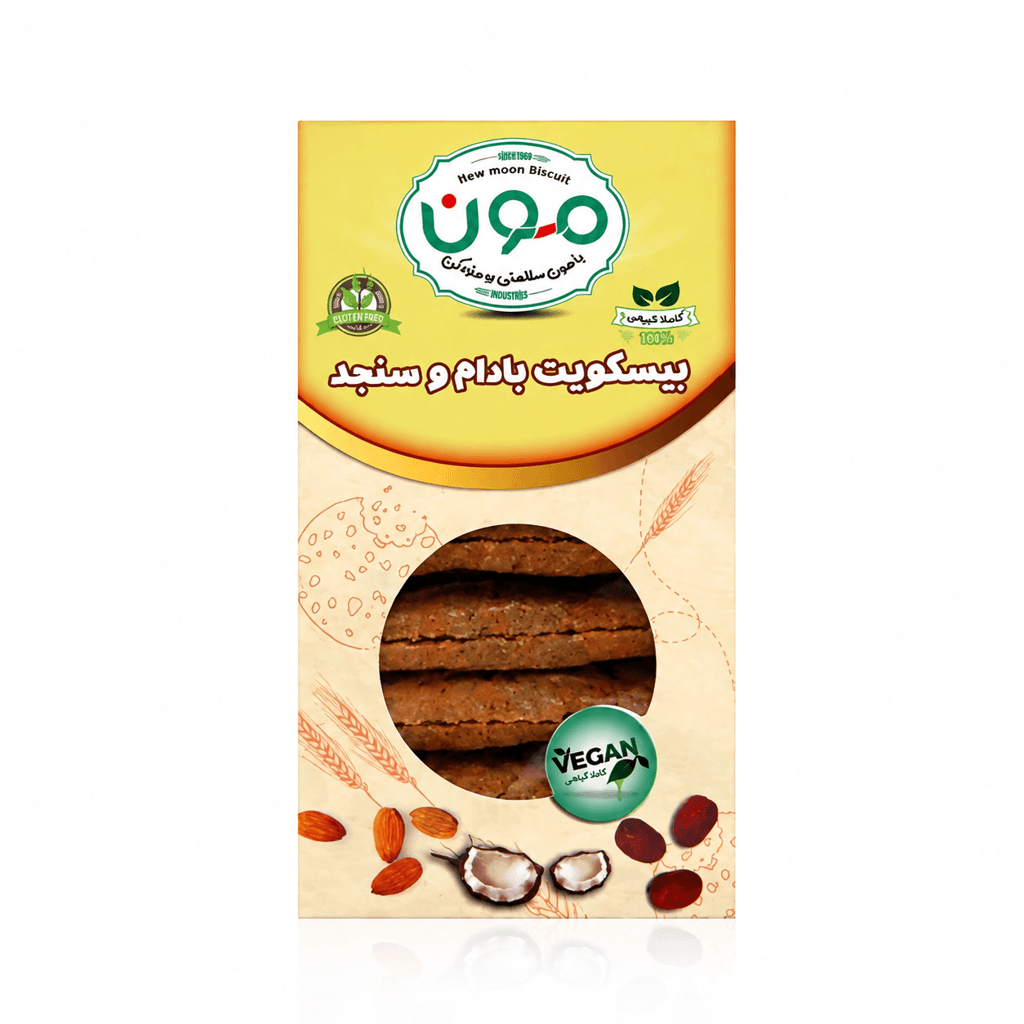 بیسکویت بادام و سنجد وگان مون ۱۵۰ گرم