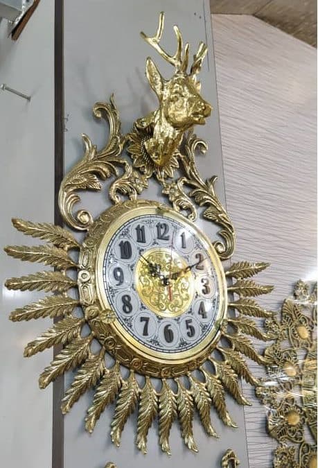 ساعت دیواری برنزی کله گوزنی