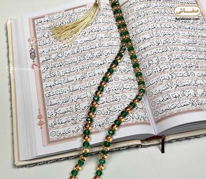 تسبیح زینتی دو رنگ سبز