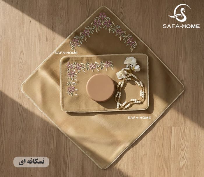 جانماز دو تکه گلدوزی ملیسا پرکار کد 4 — تصویر ۷