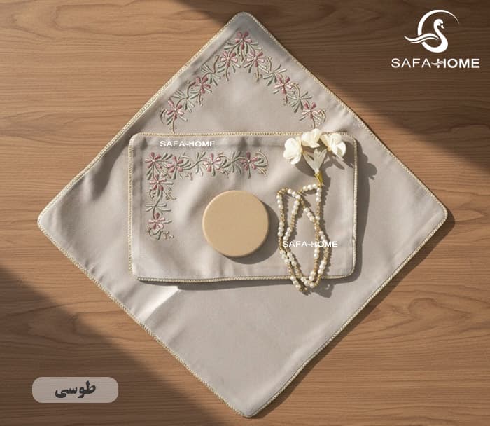 جانماز دو تکه گلدوزی ملیسا پرکار کد 4 — تصویر ۸