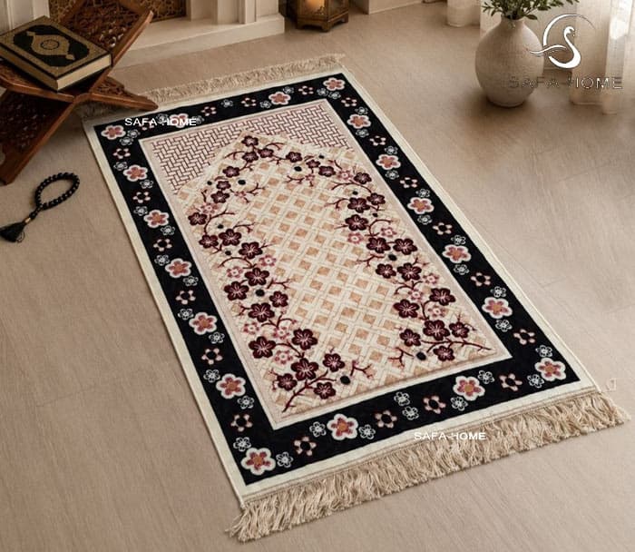 سجاده مدل قالیچه گل برجسته دارای رنگبندی
