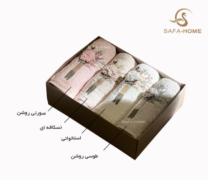 حوله دستی گل برجسته طرح فولیا 50×90 سانتی متر — تصویر ۳