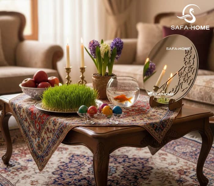 آینه رومیزی طرح پروانه سال نو مبارک — تصویر ۲