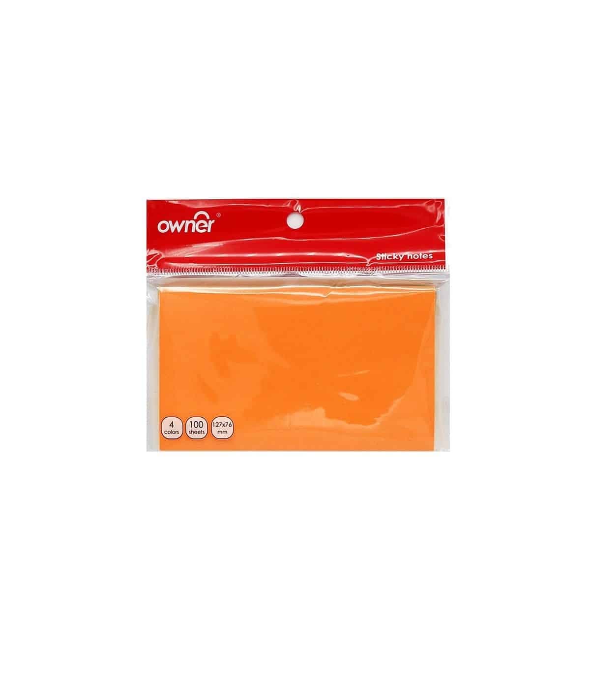 نوت استیک 100 برگ 76×127 4 رنگ اونر کد 473100