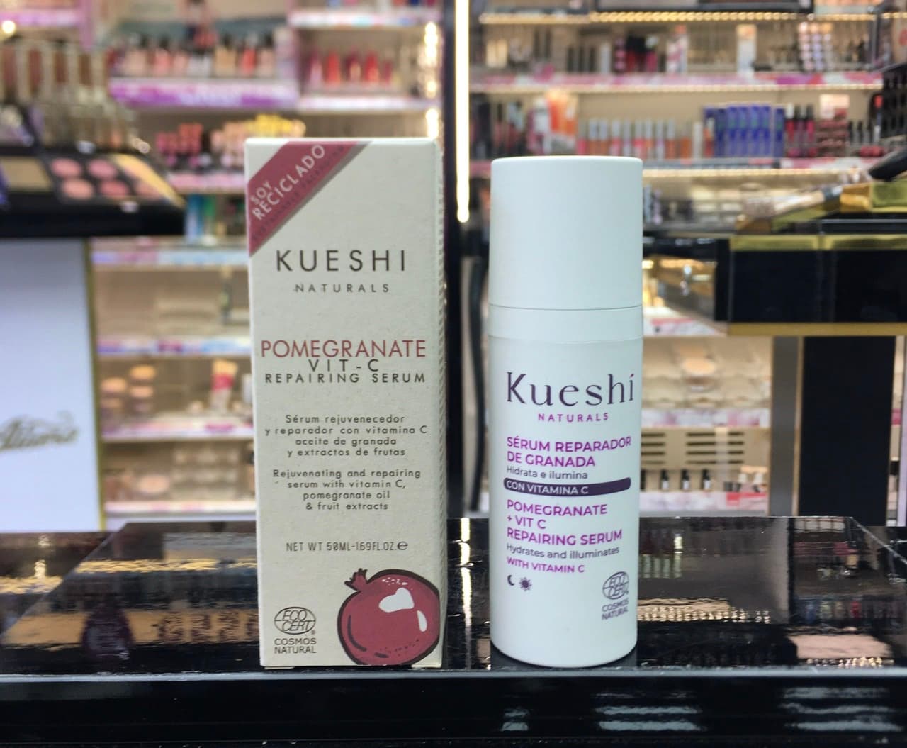 سرم ترمیم کننده انار حاوی ویتامین سی کیوشی KUESHI POMEGRANATE+VIT C REP AIRING SERUM حجم 50میل