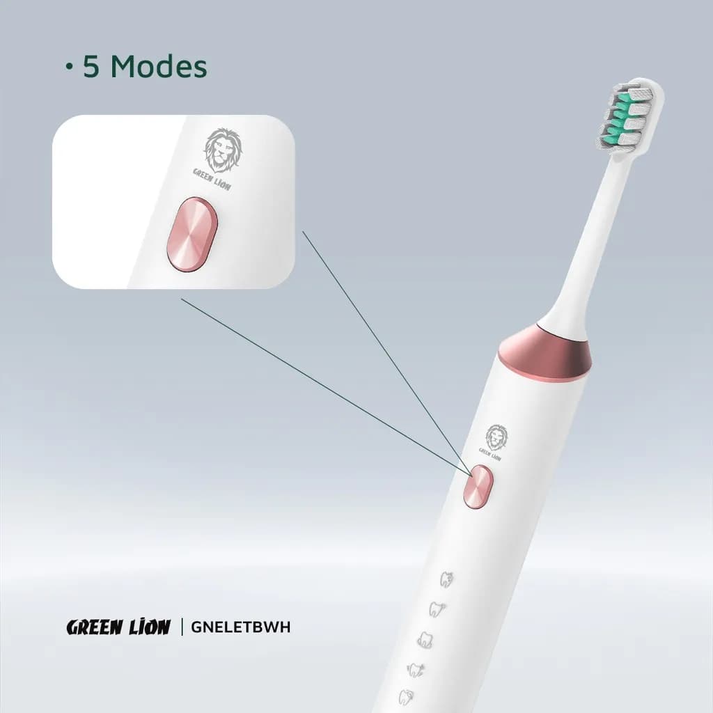 مسواک برقی گرین لاین Green Lion Smart Tooth Brush with TFT Display GNSTBRUTFTWH دارای سری اضافه — تصویر ۲