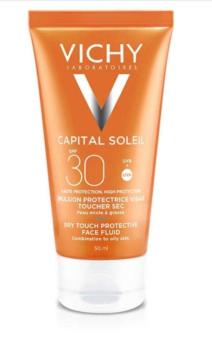 فلوئید ضد آفتاب بی رنگ Dry Touch سری Capital Soleil ویشی 50 میل — تصویر ۳