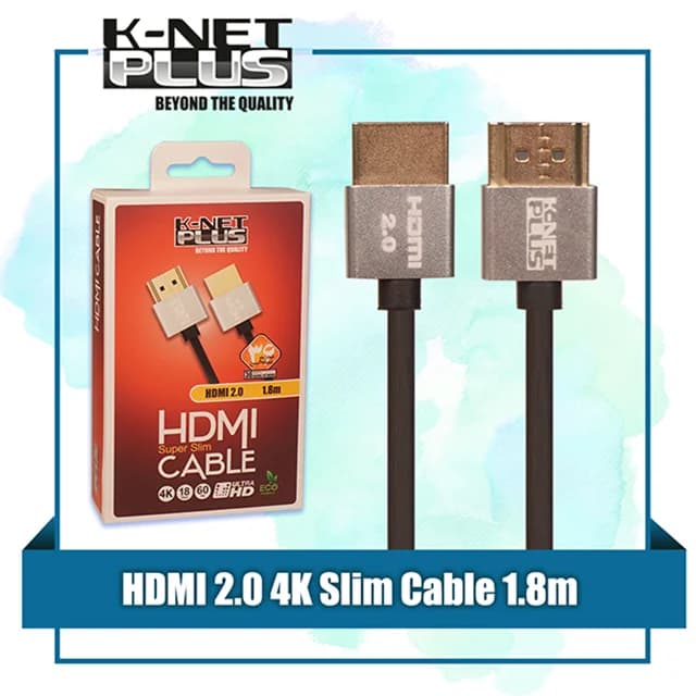 کابل HDMI 4K اسلیم کی نت پلاس K-NET PLUS KP-CH20S18 طول 1.8 متر — تصویر ۲