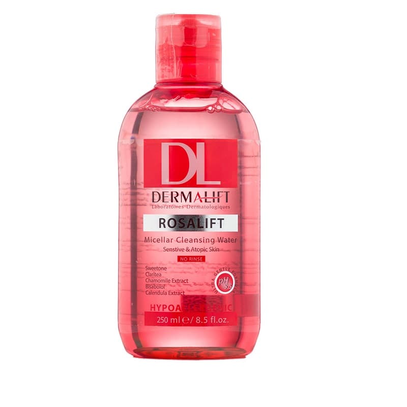 میسلار واتر پوست حساس درمالیفت مدل رزالیفت حجم 250ml