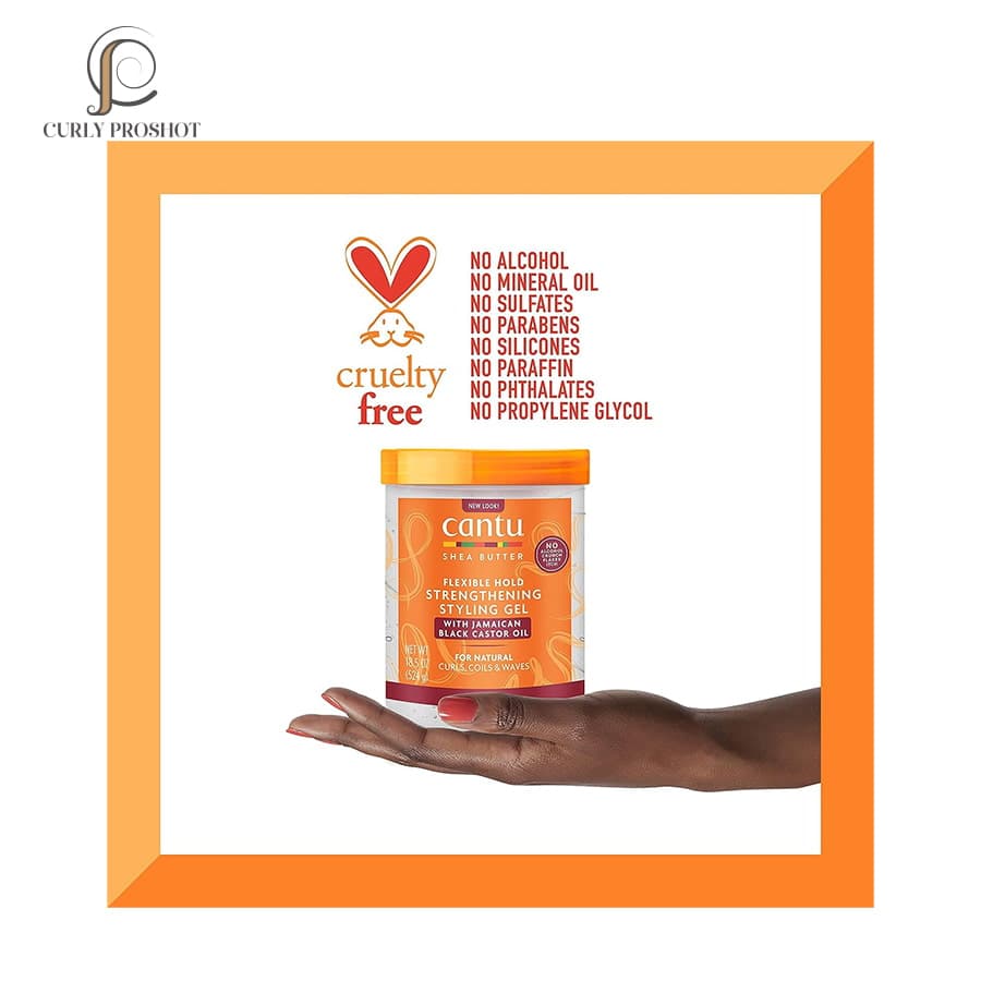ژل تقویت کننده و محافظ ساقه مو فر کرچک کنتو Cantu Strengthening Styling Gel with Jamaican Black Castor Oil — تصویر ۲