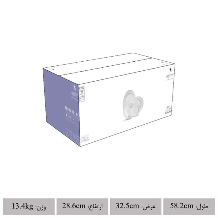 غذاخوری چینی زرین 29 پارچه 6 نفره نئو کلاسیک نارسیس طلایی درجه عالی — تصویر ۵