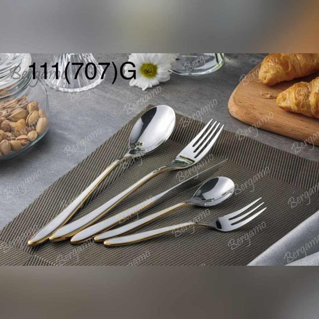 سرویس قاشق چنگال 160 پارچه برگامو مدل 707G — تصویر ۴