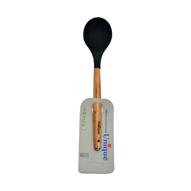 قاشق آشپزی یونیک طرح دسته چوبی M کد 1170