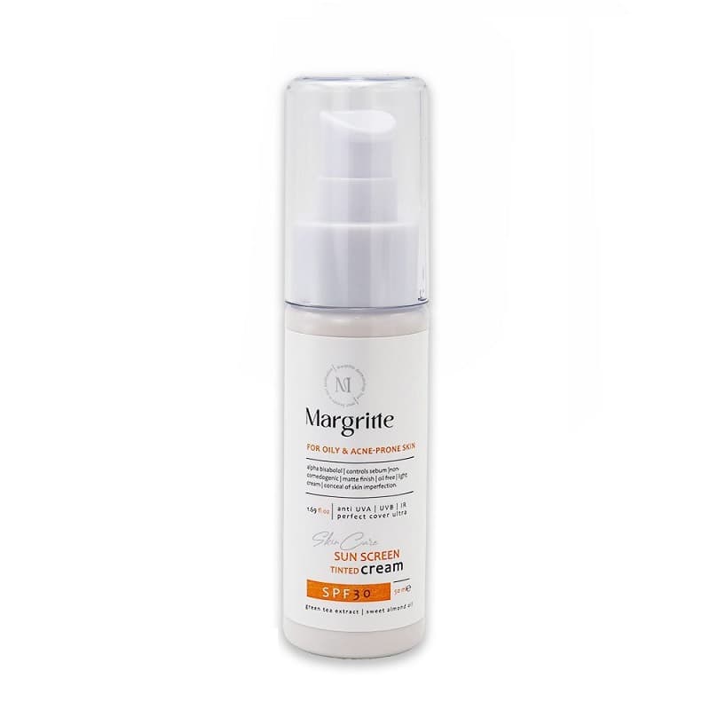 کرم ضدآفتاب بژ روشن مارگریت SPF30 مناسب پوست چرب حجم 50mL