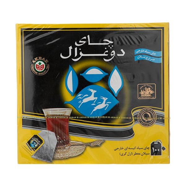 چای کیسه ای عطری 100 تایی دوغزال در کارتن 16 عددی