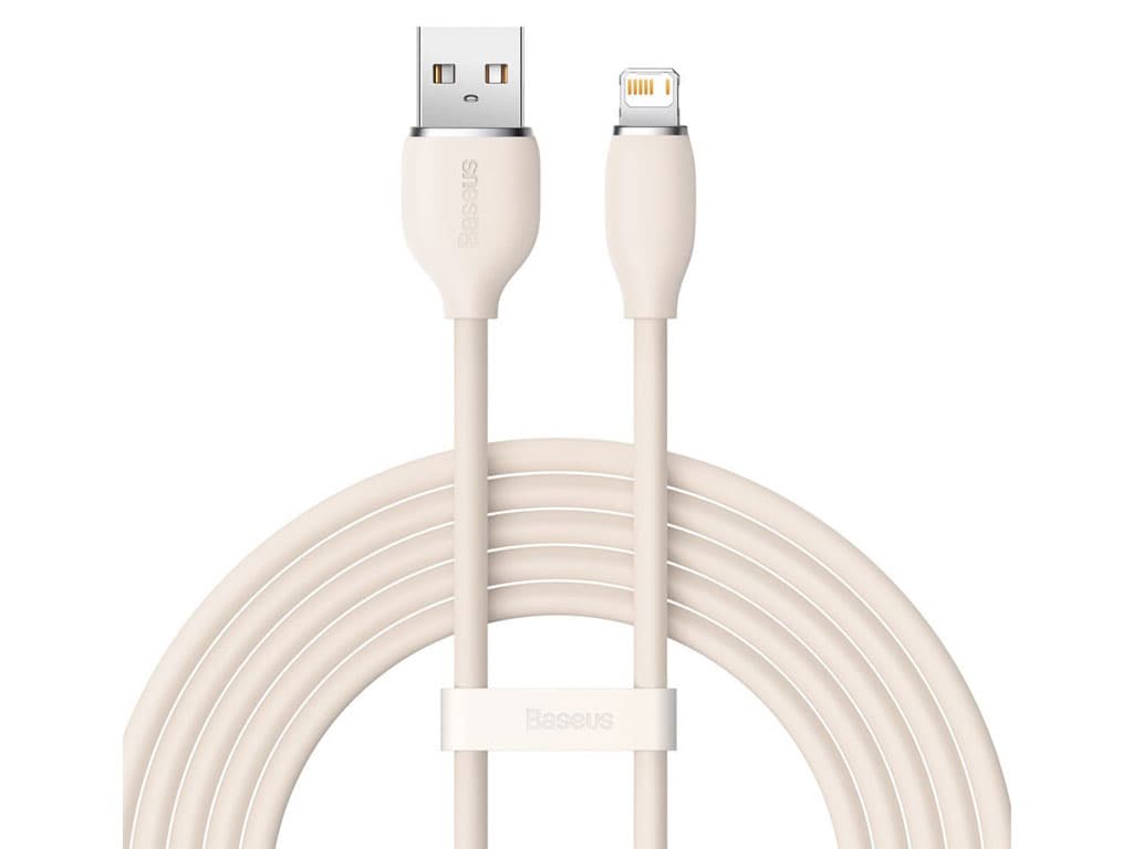 کابل یواسبی به لایتنینگ شارژ سریع و انتقال دیتا بیسوس Baseus CAGD000103 Jelly Liquid Silica Gel USB to iP Fast Charging Data Cable 2.4A 2m — تصویر ۳