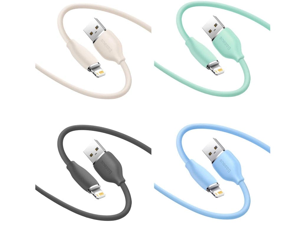 کابل یواسبی به لایتنینگ شارژ سریع و انتقال دیتا بیسوس Baseus CAGD000103 Jelly Liquid Silica Gel USB to iP Fast Charging Data Cable 2.4A 2m — تصویر ۸