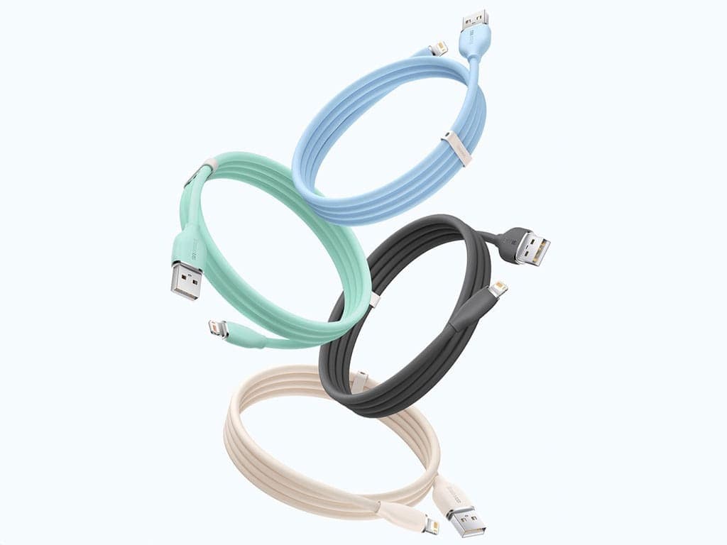 کابل یواسبی به لایتنینگ شارژ سریع و انتقال دیتا بیسوس Baseus CAGD000103 Jelly Liquid Silica Gel USB to iP Fast Charging Data Cable 2.4A 2m — تصویر ۵