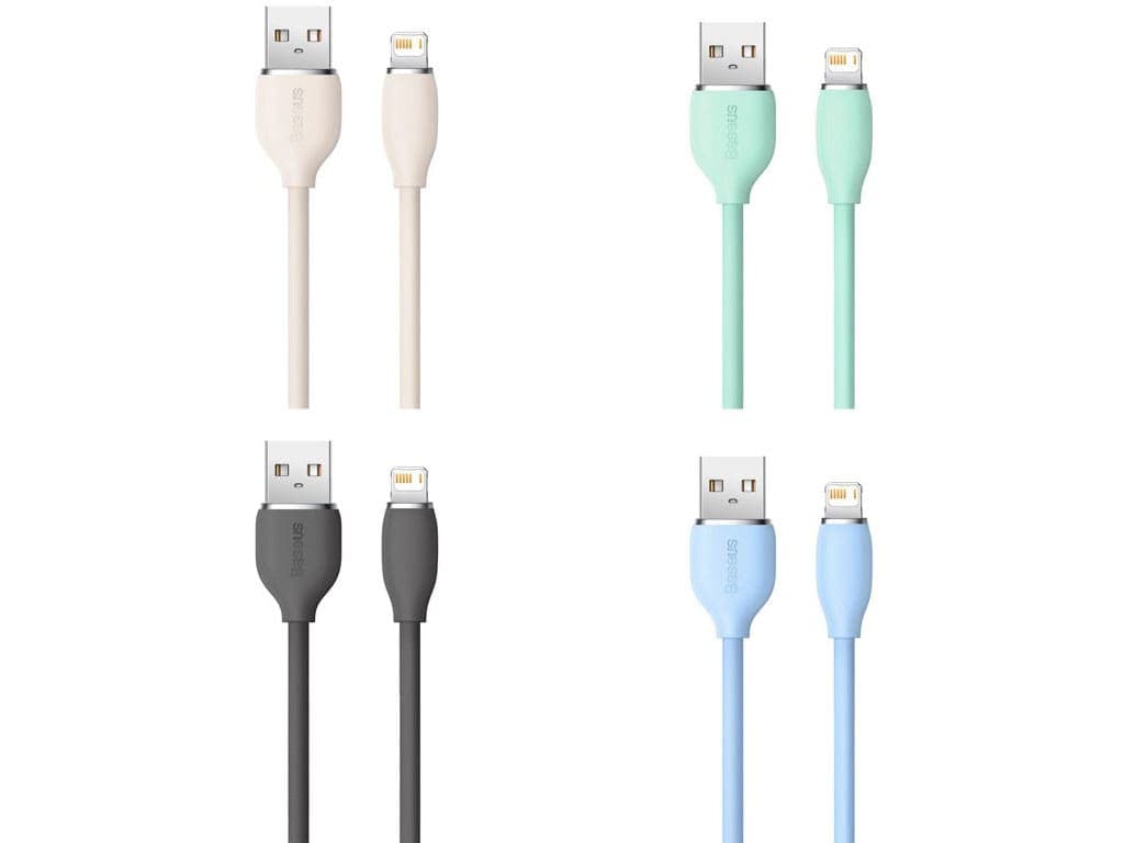 کابل یواسبی به لایتنینگ شارژ سریع و انتقال دیتا بیسوس Baseus CAGD000103 Jelly Liquid Silica Gel USB to iP Fast Charging Data Cable 2.4A 2m — تصویر ۷