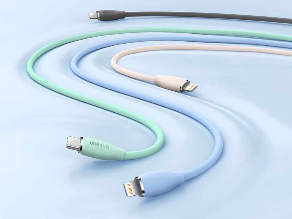 کابل یواسبی به لایتنینگ شارژ سریع و انتقال دیتا بیسوس Baseus CAGD000103 Jelly Liquid Silica Gel USB to iP Fast Charging Data Cable 2.4A 2m — تصویر ۶
