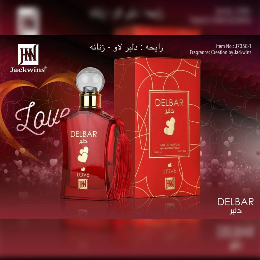 ادکلن جانوین دلبر لاو قرمز Jackwins Delbar Love حجم 100میل