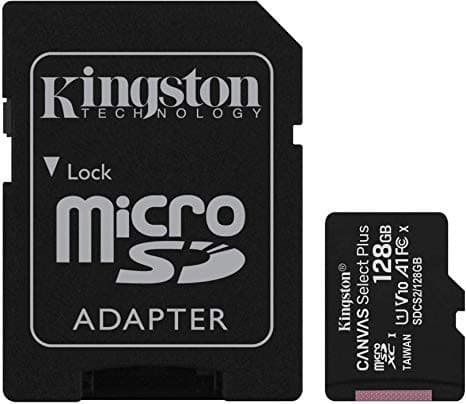 کارت حافظه microSDHC کینگستون مدل Canvas Select کلاس 10 استاندارد UHS-I U1 سرعت 80MBps ظرفیت 128 گیگابایت به همراه آداپتور SD