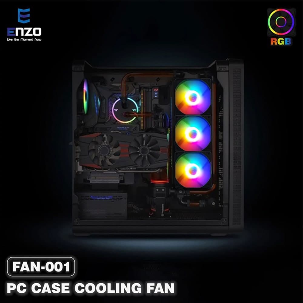 فن خنک کننده کیس Enzo 001 RGB 12×12 — تصویر ۲