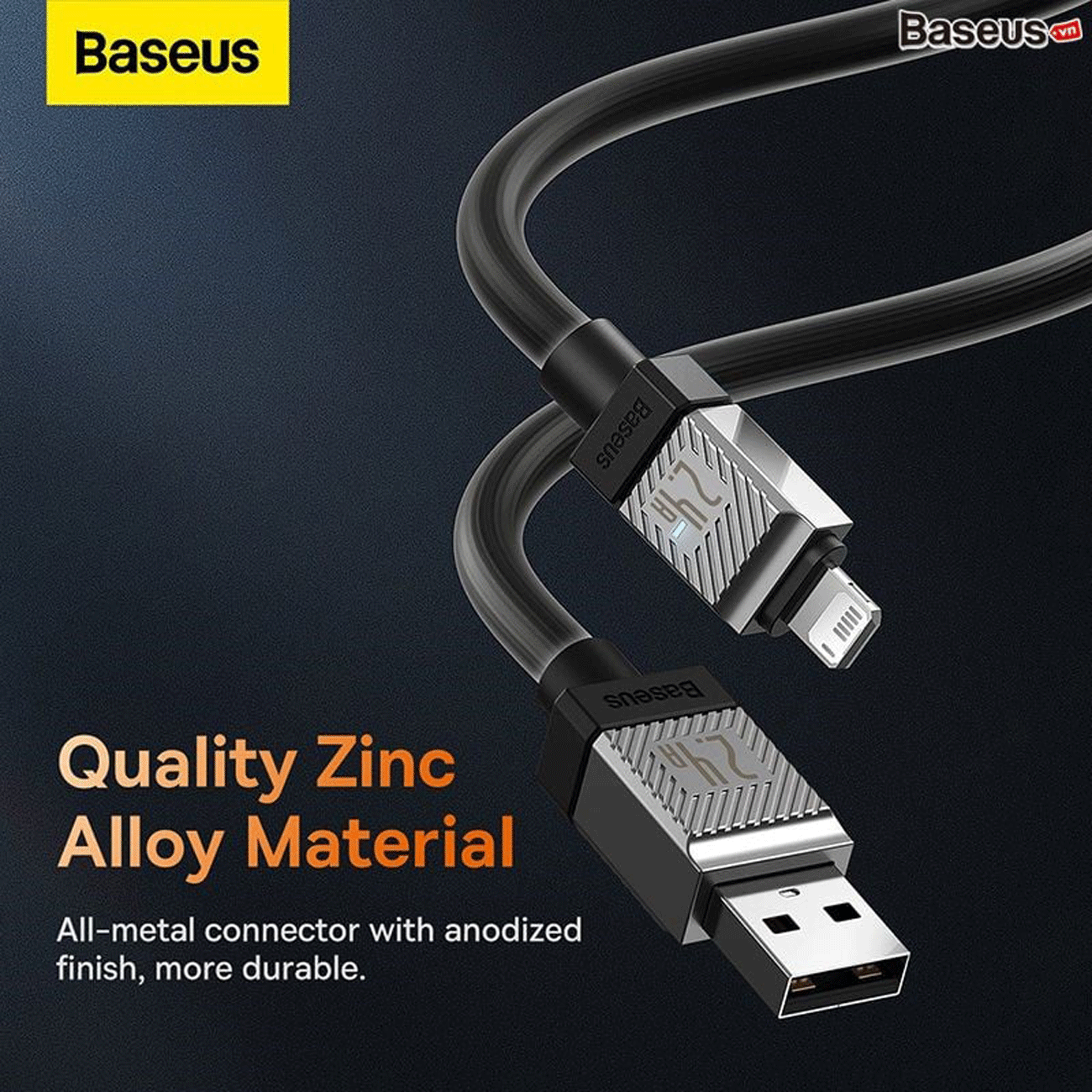 کابل فست شارژ یو اس بی به لایتنینگ 2.4 آمپر یک متری بیسوس CB000044 CAKW000401 — تصویر ۷