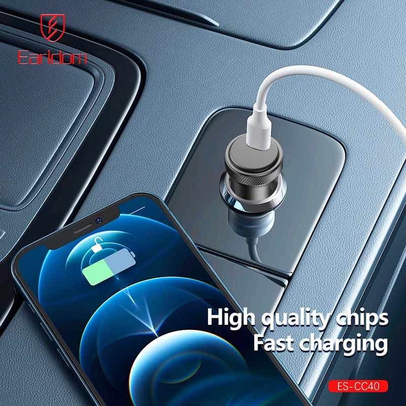 شارژر فندکی فست شارژ Earldom ES-CC40 3A PD 30W — تصویر ۵