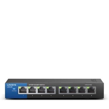 سوئیچ 8 پورت گیگابیت دستکاپ و تجاری لینکسیس مدل LGS108-EU-RTL