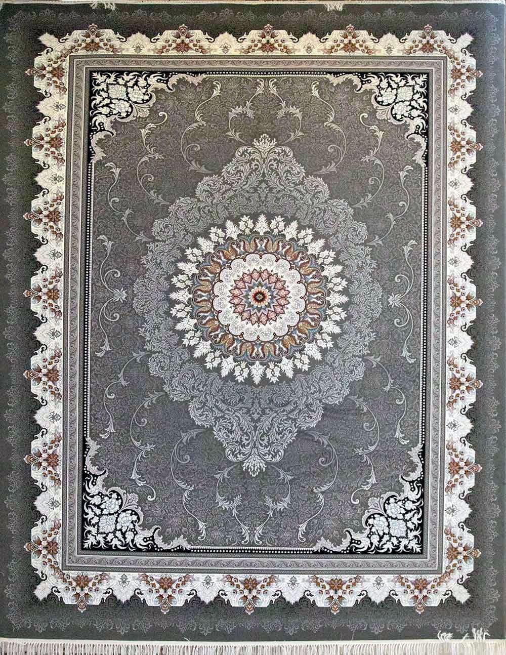 فرش ۷۰۰ شانه نقشه دلاریس زمینه دودی