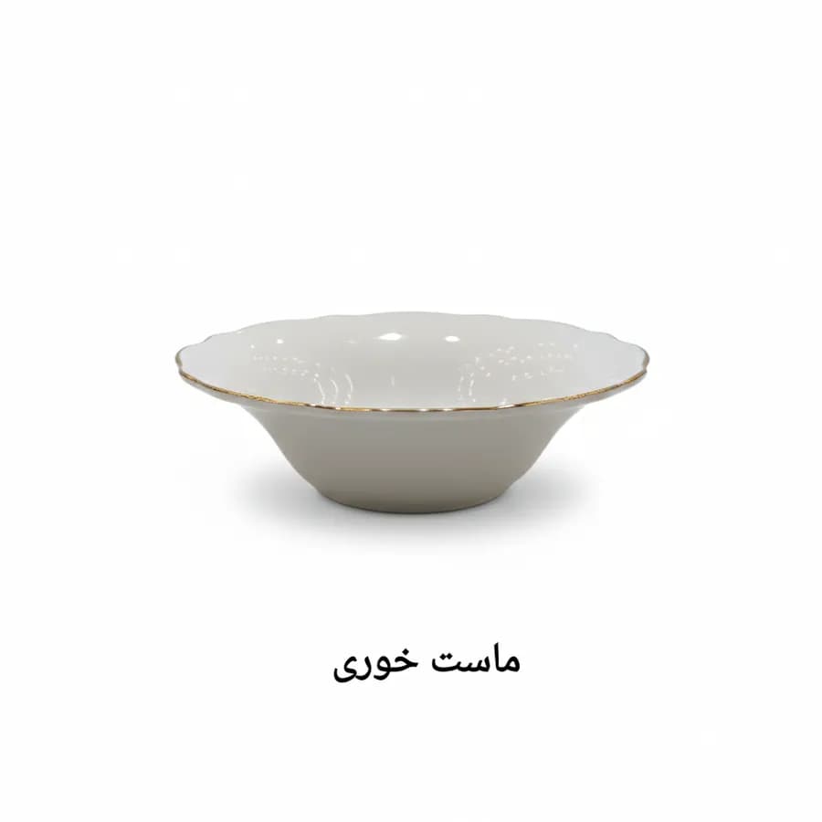 سرویس چینی الیزابت طرح لب طلا (گلدن لاین) 18 نفره سفارشی چینی توس قالب ملبورن — تصویر ۸