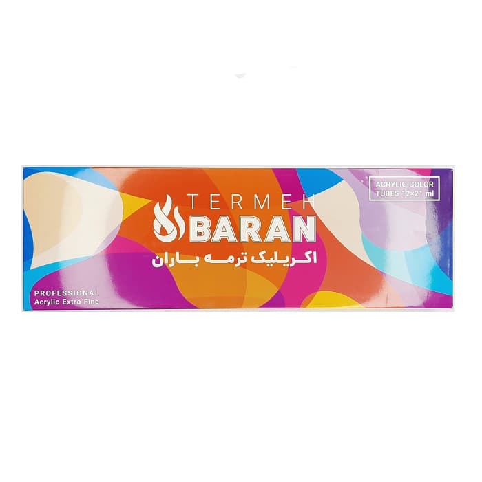 رنگ اکریلیک 12 رنگ ترمه باران حجم 21 میل — تصویر ۳