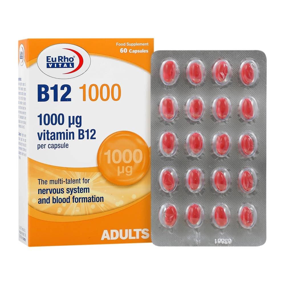کپسول ویتامین B12 (1000میکروگرم) یوروویتال 60 عددی — تصویر ۳