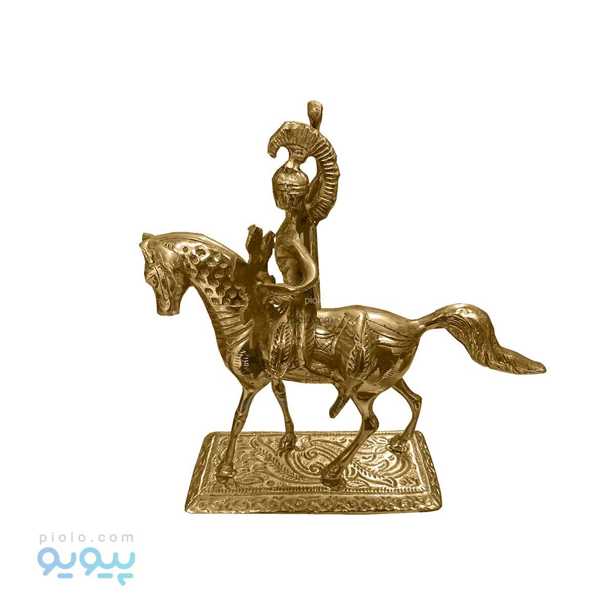 مجسمه دکوری برنجی طرح شوالیه سوار بر اسب