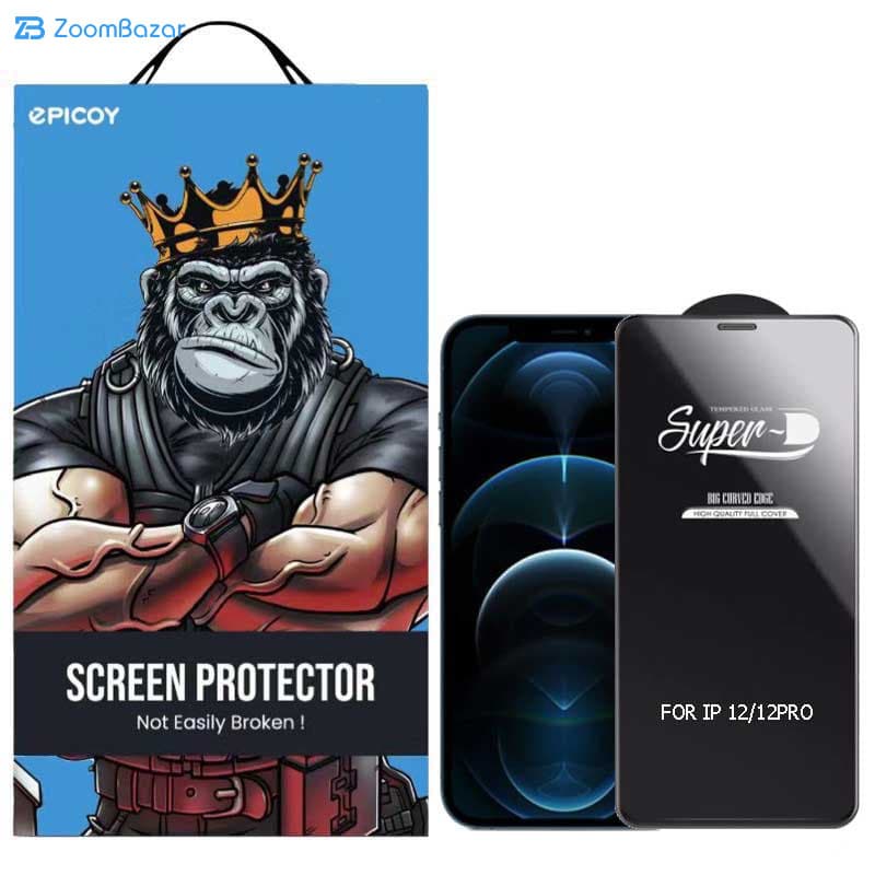 گلس اپیکوی مدل Super 5D مناسب برای گوشی موبایل اپل iPhone 12/12Pro — تصویر ۲