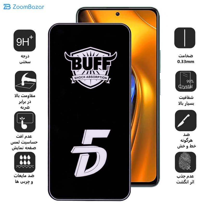 گلس 5D بوف مدل F33-G مناسب برای گوشی موبایل شیائومی Poco F4 5G / Redmi K40s / K50 / K50 Pro — تصویر ۵