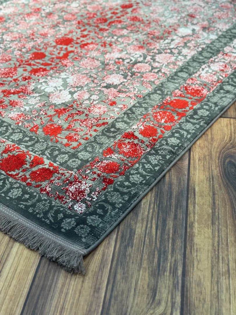فرش سیزان DL73001 طوسی لاکی کلکسیون آروین — تصویر ۶