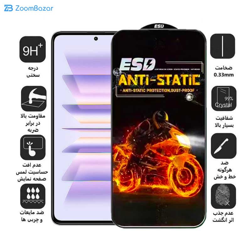 گلس اِپیکوی مدل Fiery ESD مناسب برای گوشی موبایل شیائومی Redmi K60 Pro / Redmi K60 / Redmi K60E — تصویر ۳
