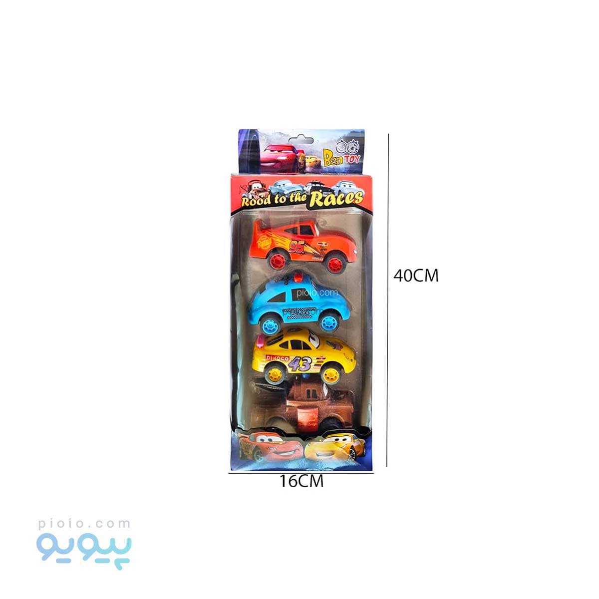 پک 4 عددی ماشین پلاستیکی مک کویین آیتم 5144 بن توی
