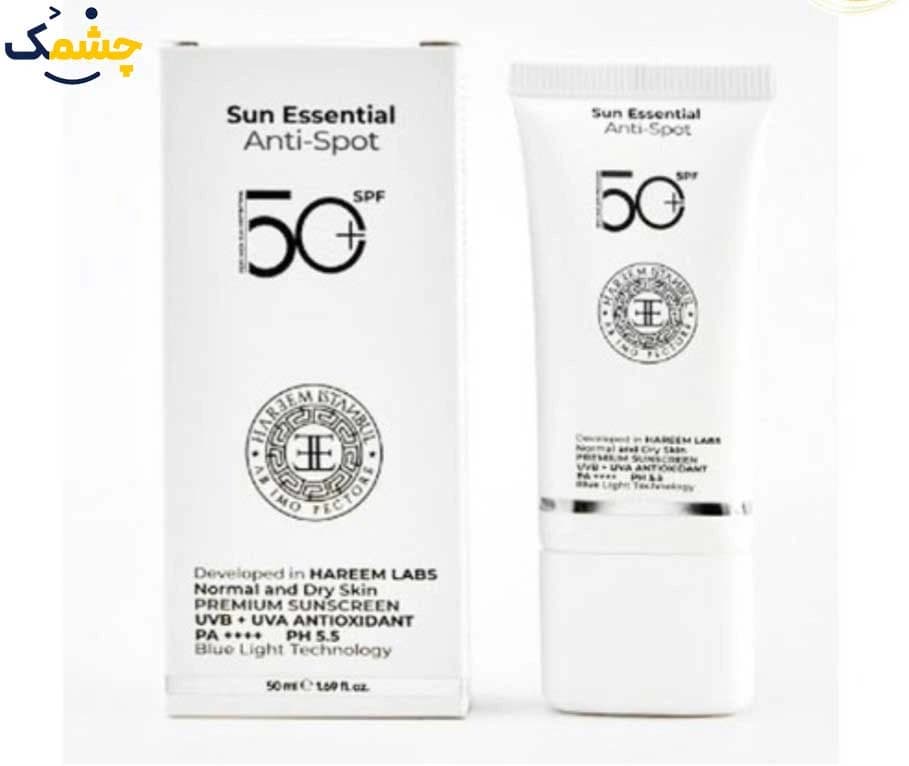 کرم ضد آفتاب مدل ضد آکنه دارای spf 50 حجم 50 میل هارم استانبول | Hareem Istanbul Spf 50 Sun Essential Anti Spot 50 ml